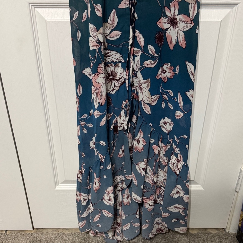 Nanette Lepore Floral Maxi Dress - Black and Teal - Picture 3 of 7